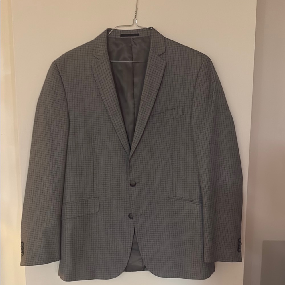 Men's Gray Checkered Blazer